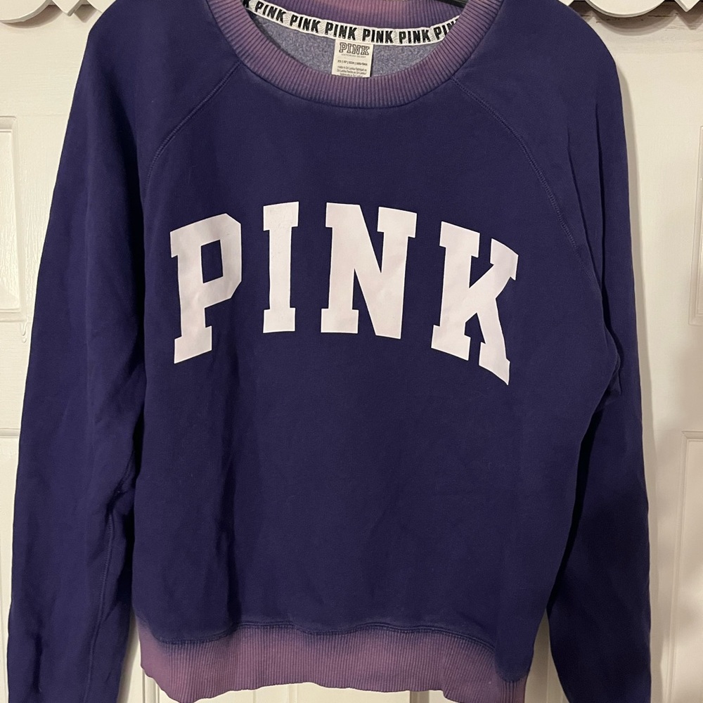 Victoria Secret PINK sweatshirt, purple with white wash, size XS